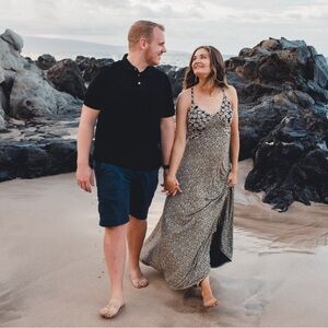 Free People song of summer daisy print maxi dress lace back adjustable size S